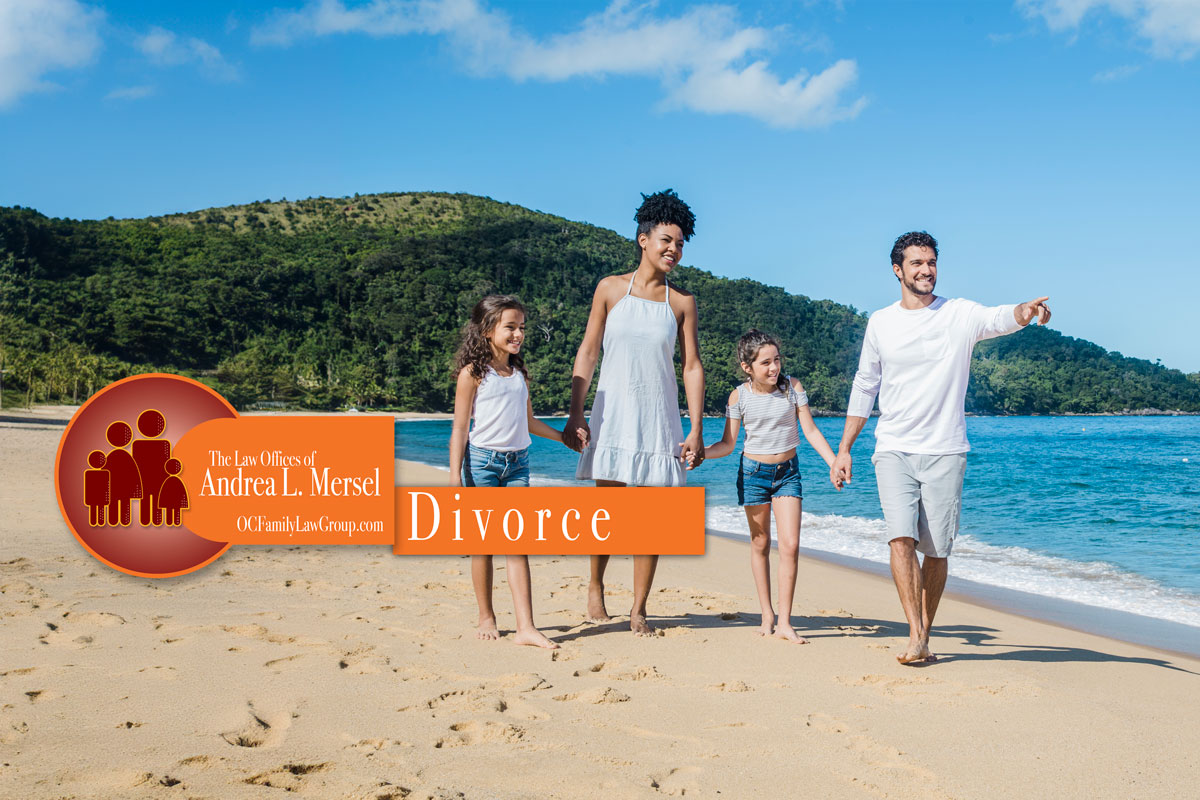 Law Offices of Andrea L. Mersel Contact - Divorce Page - Family on Beach in Orange County, CA